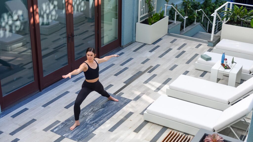 Yoga on a deck